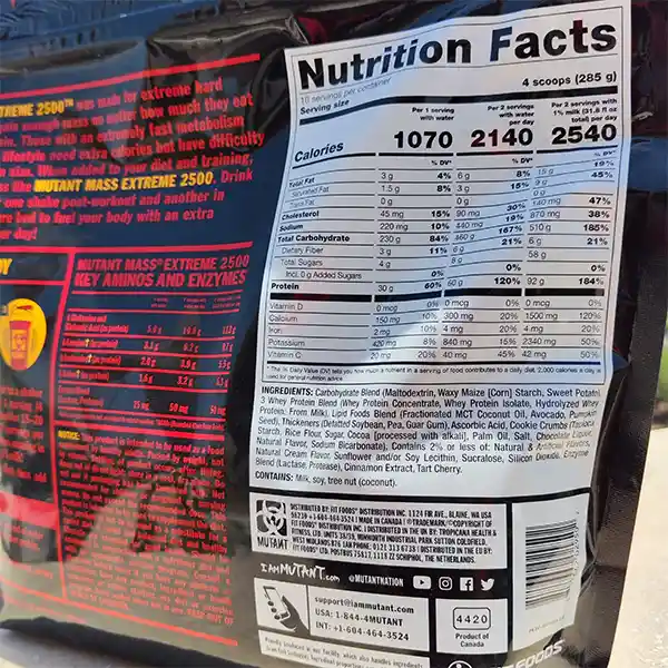 مس اکستریم 2500 موتانت |  Mutant Mass Extreme 2500-سم7شاپ-sam7shop.ir