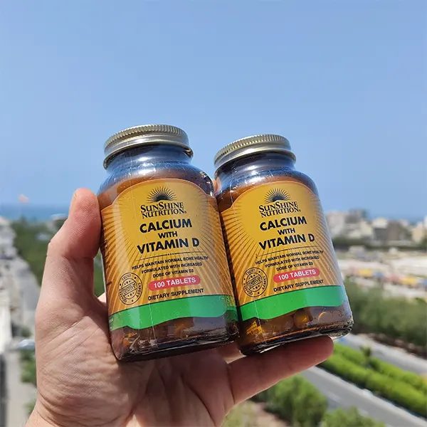 کلسیم با ویتامین D3 سان شاین آمریکا 100 عددی | SUNSHINE NUTRITION Calcium With Vitamin D3 100 Tablets-سم7شاپ-sam7shop.ir