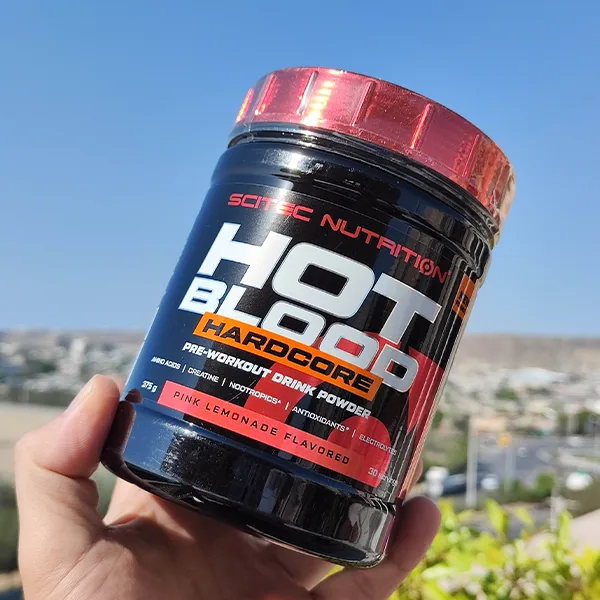 هات بلود هاردکور سایتک نوتریشن 375 گرم | Scitec Nutrition Hot Blood Hardcore Pre-Workout Drink Powder 375G- سم7شاپ-sam7shop.ir