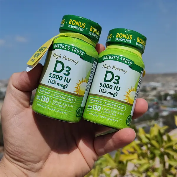 ویتامین دی ۳ نیچرز تروث ۵۰۰۰ واحد 130 عددی