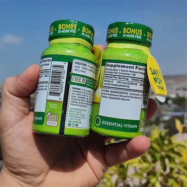 ویتامین دی ۳ نیچرز تروث ۵۰۰۰ واحد 130 عددی